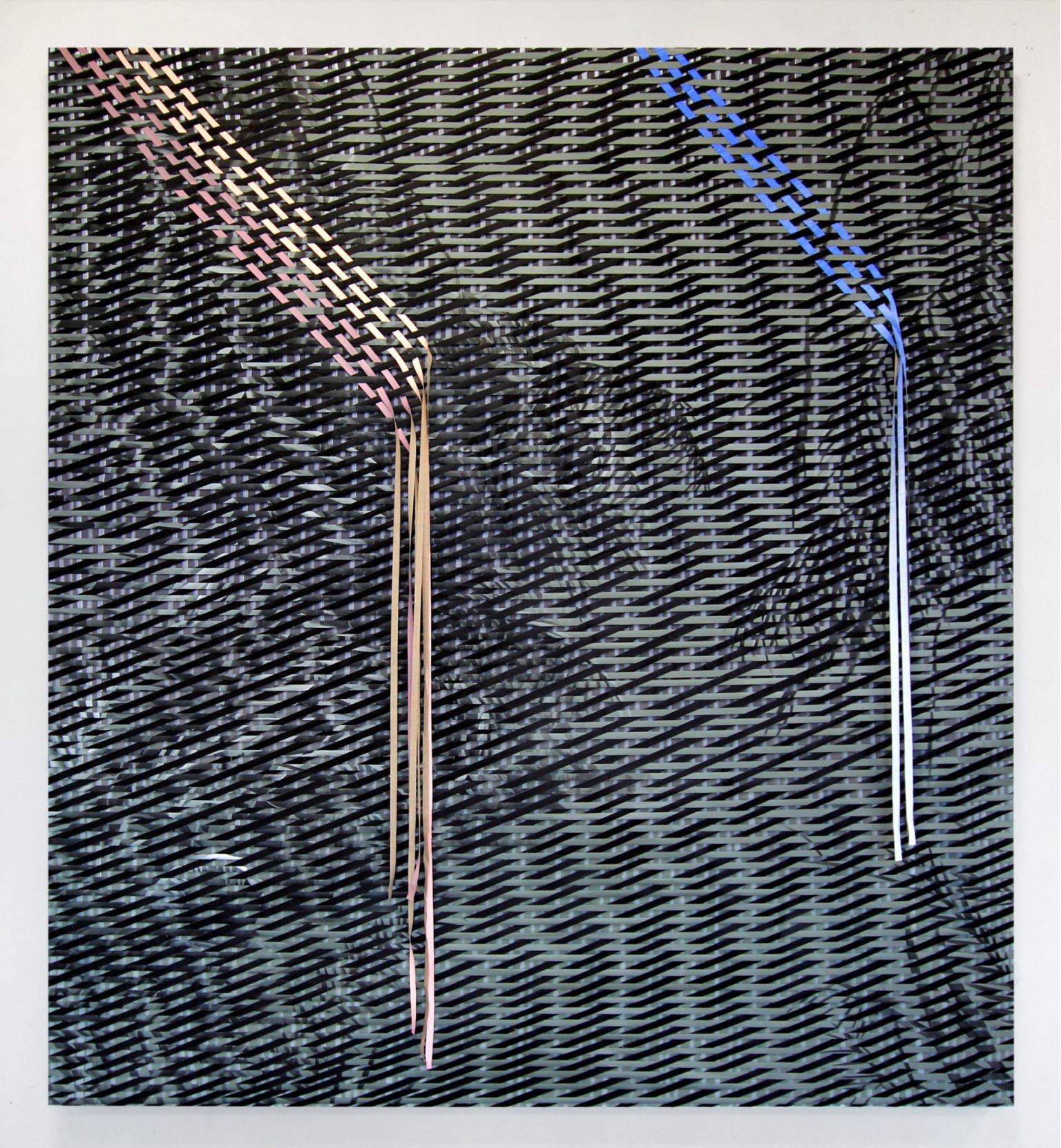 Black Carpet Weave Oil On Several Canvases Weaved Together 2017 220 X 200 Cm